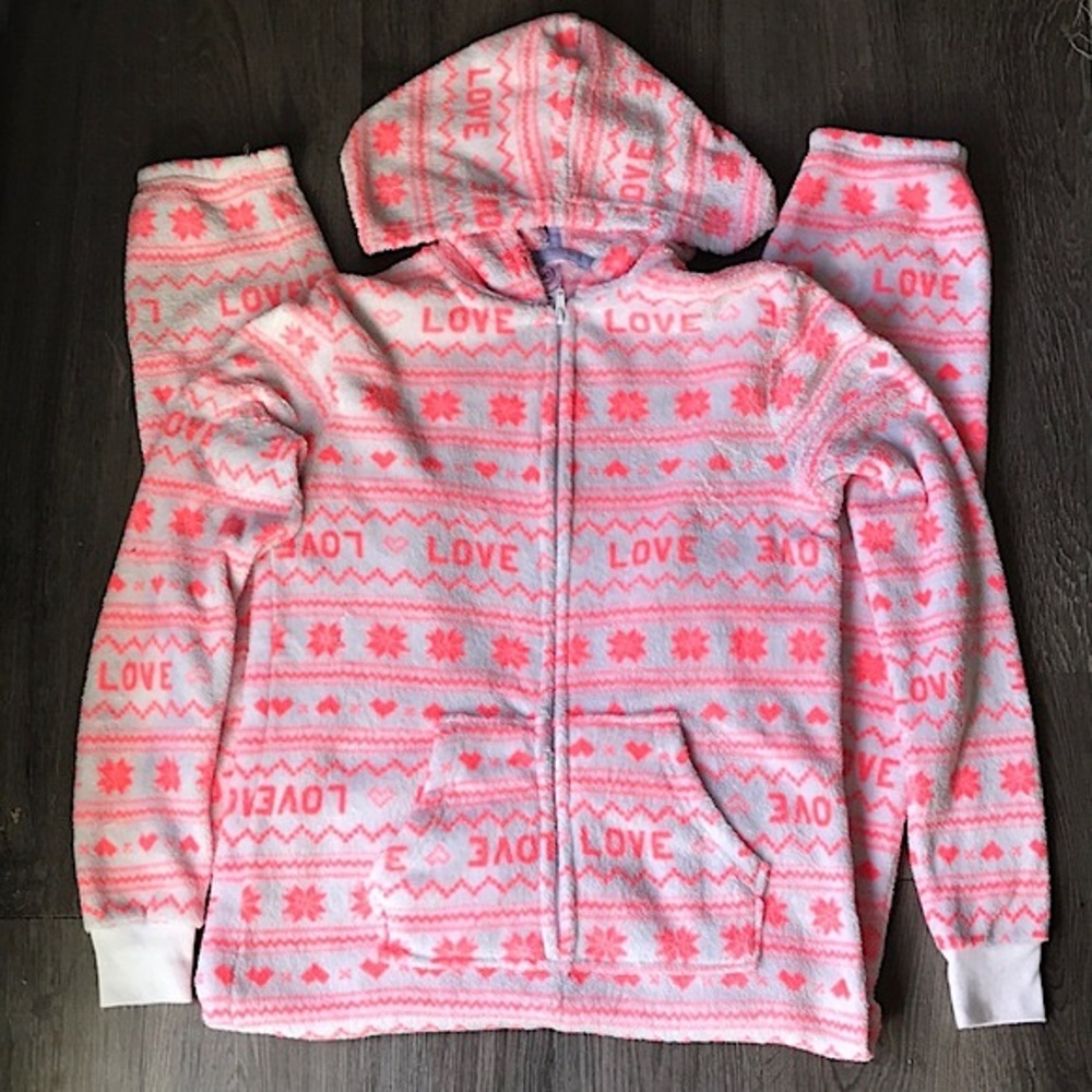 SO Intimates, Pink And White Small Pajama Onesie